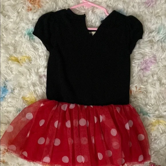 GAP x Disney Black and Red Minnie Polka Dot Kids Dress size 2 - Picture 2 of 3